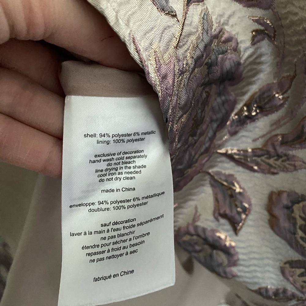 Oleg Cassini Dress in Mauve and Gold Metallic - Picture 8 of 11